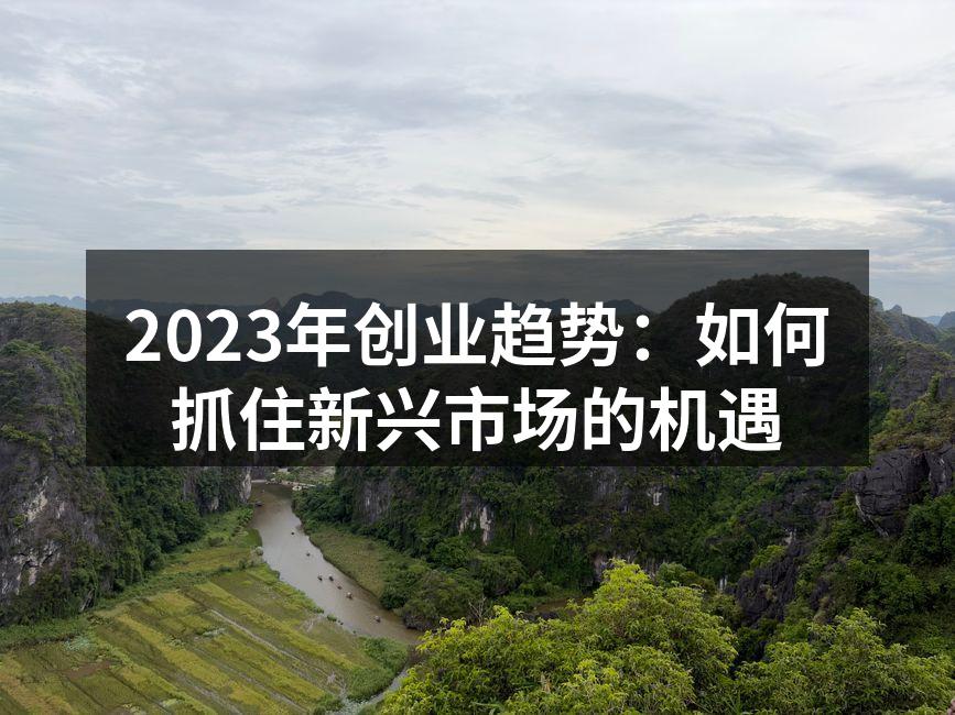 2023年创业趋势：如何抓住新兴市场的机遇